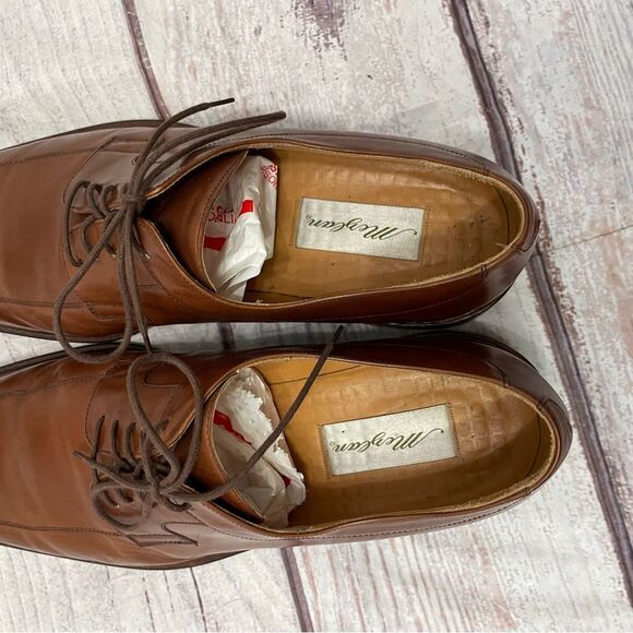 Mezlan Fiore Matte Leather Split Toe Brown Red Derby Lace Up Men’s Size 13 - Picture 6 of 8